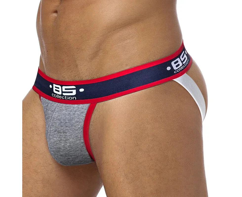 Jocks Men Cotton Low Waist Sexy Men Underwear Briefs Penis Pouch Wonderjock Bikini Underwear Man Jockstrap thong tangaGray