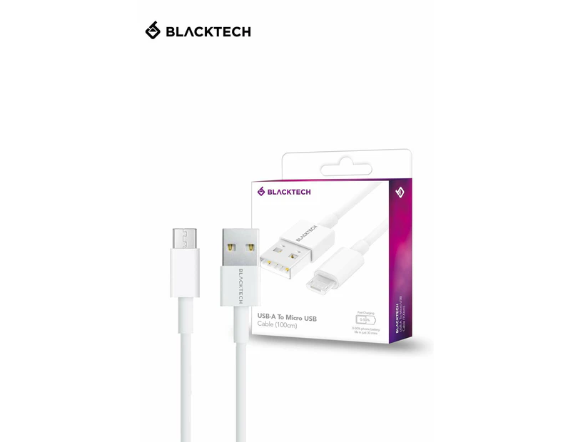 BLACKTECH USB-A To Lighting Type C Micro USB Fast Charging Cable - USB-A To Micro USB, 200 CM