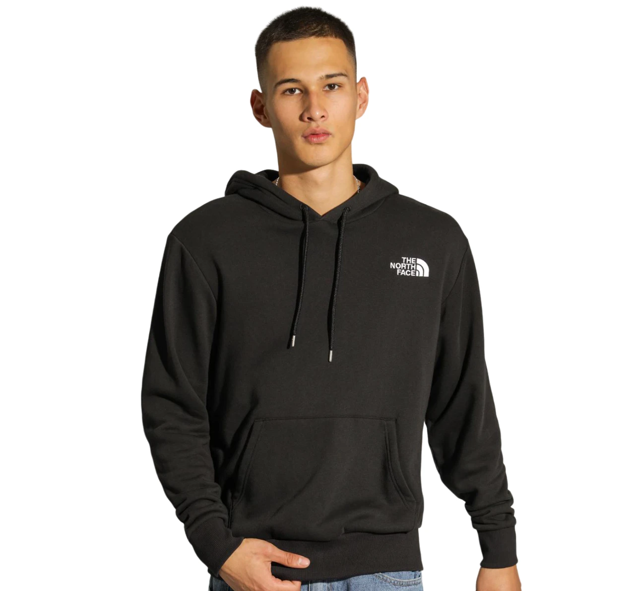 Mens The North Face Simple Logo Black Cotton Hoodie Cotton