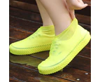 Shoe Cover Waterproof Silicone Non Slip Rain Water RUBBER Foot Boot Overshoe L Size - Yellow