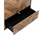 Verona Tallboy Lowboy Dresser Chest with 6 drawers woodgrain and black
