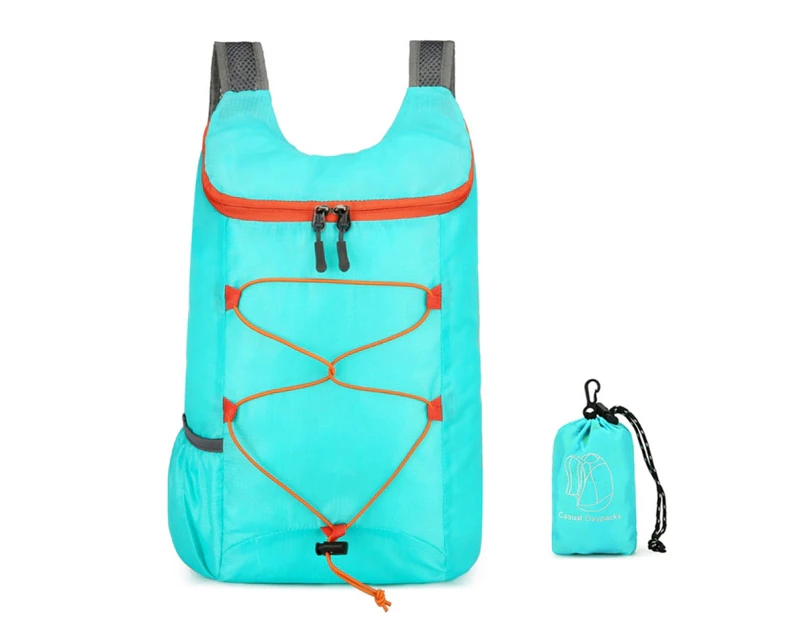 Portable Foldable Backpack Large Lightweight Packable Waterproof for Outdoor Travel Camping Hiking and Shopping-Color-sky blue