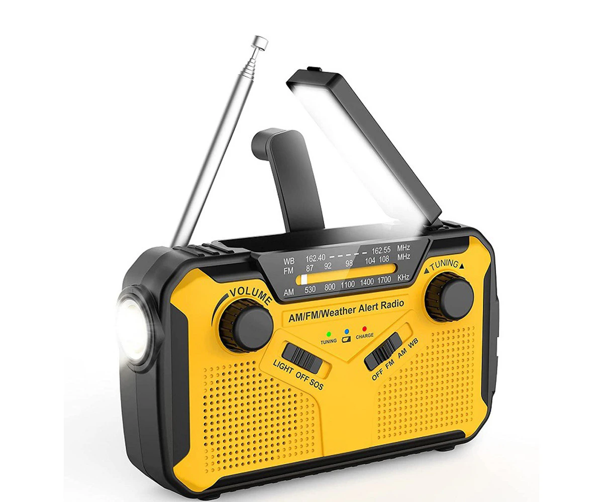 Solar Generator Radio,FM/AM Emergency Crank Radio with 2500mAh Rechargeable Battery,Flashlight,SOS Alarm,USB