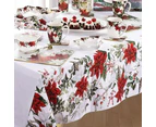 Ladelle Table Cloth Poinsettia Christmas 150x300cm Tablecloth