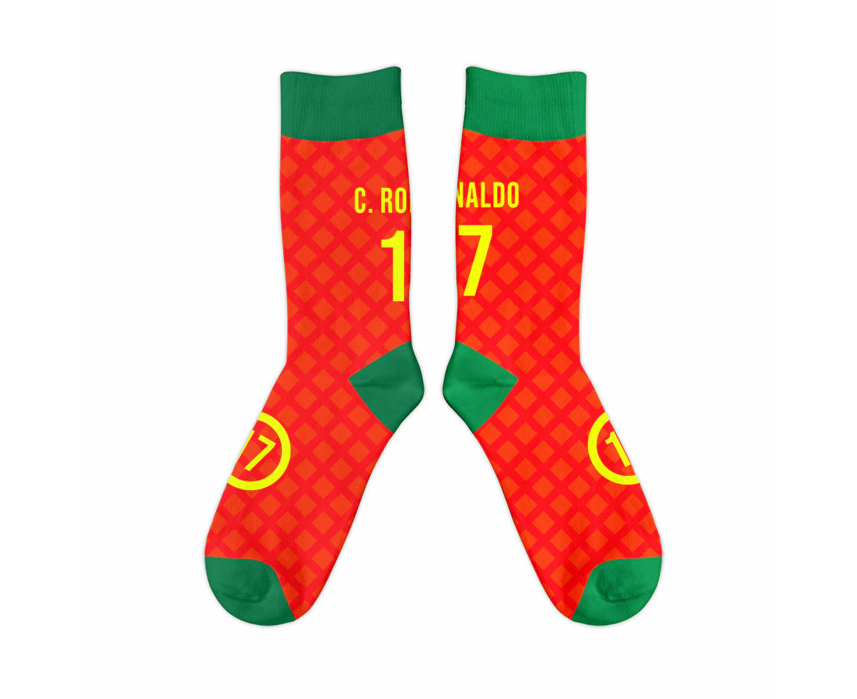 Portugal 2004 C.Ronaldo 17 Retro Football Socks