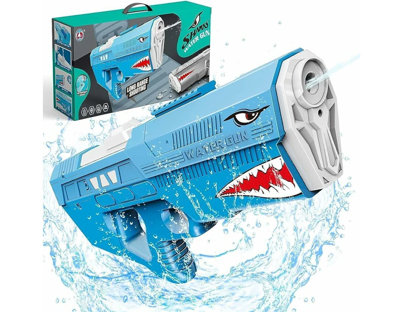 Electric Shark Water Gun Toy for Kids - Full Auto Water Pistol Grip Guns for Kids & Adults, Automatic Water Squirt Gun with 600cc Capacity, 39ft Range