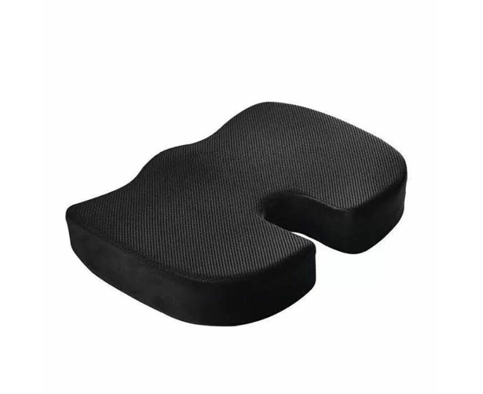 Memory Foam Seat Cushion Support Back Chair Pillow Car(Black)