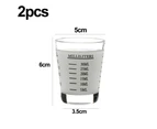 2Pcs Measuring Cup Shot Glass Espresso Shot Glass Liquid Heavy Glass Wine Glass  Letters -black (30ml)