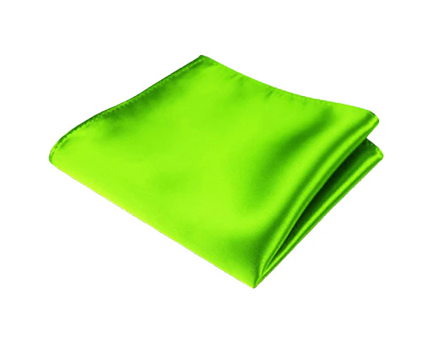 Men's Satin Solid Plain Color Handkerchief Hanky Pocket Square for Wedding Party - Green