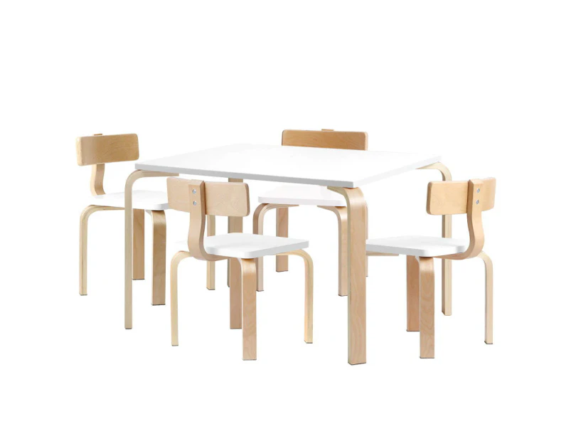 Keezi Nordic Kids Table Chair Set Desk 5PC Activity Dining Study Children Modern