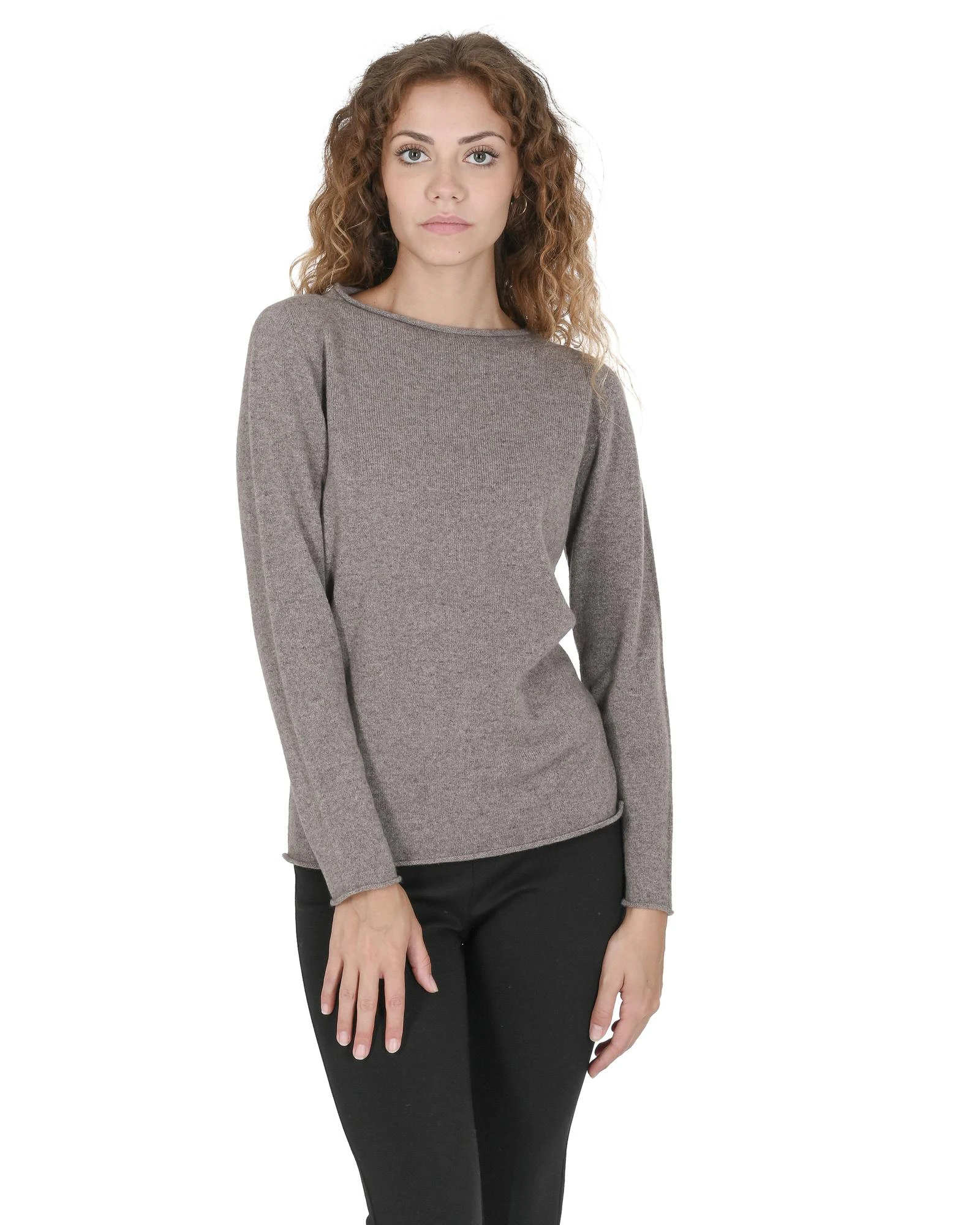 Cashmere Boatneck Sweater - Taupe