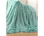 Gioia Casa Tie Dye Shaggy Microfibre Throw Blanket - Emerald