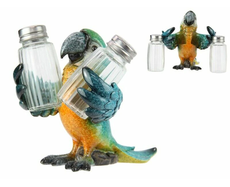 14cm Parrot Bird Salt & Pepper Shakers Ornament Statue Figurine Resin Sculpture