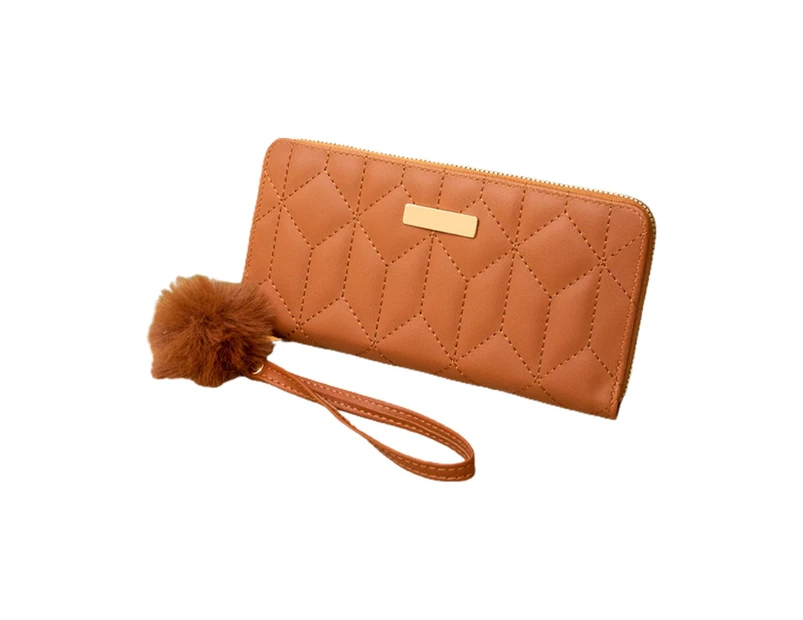 PU Leather Credit Cards Long Wallet Card Holder Business Gift Change Pocket for Women Coin Purse Money Bag  Handbags-Color-brown