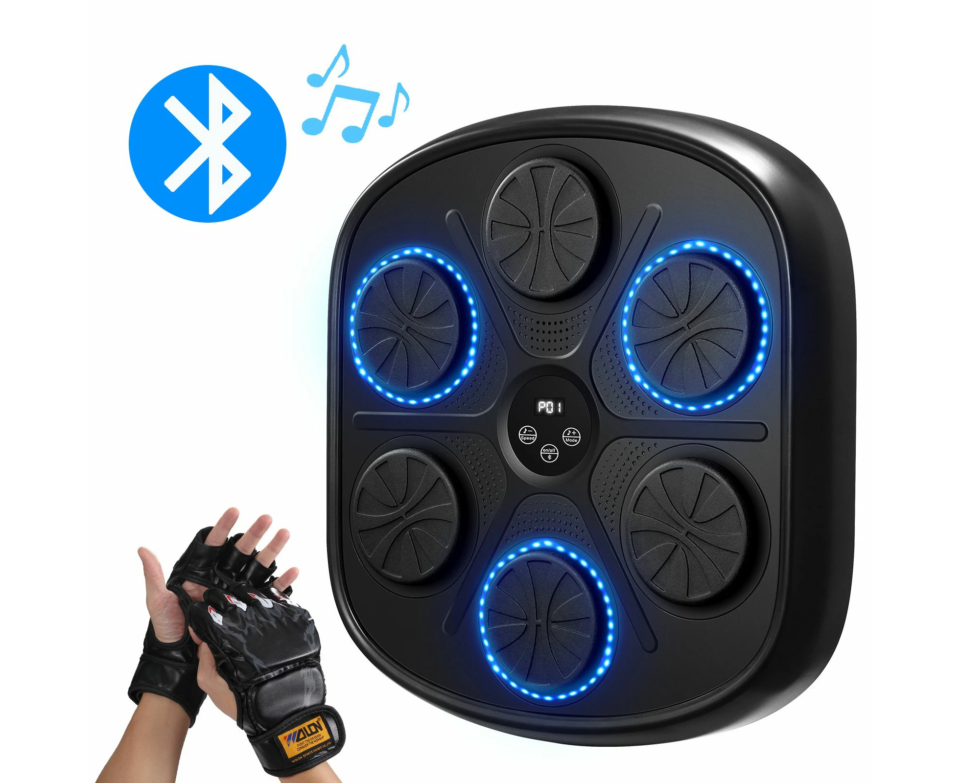 Music Boxing Machine Pad with Punching Gloves Smart Electronic Bluetooth Training Home Gym Wall Target Equipment USB Charger