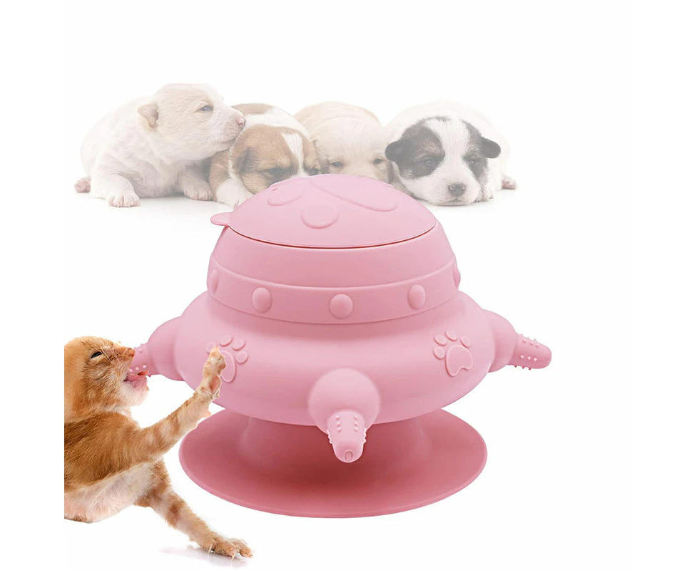 Hollypet Puppy Milk Feeder Silicone 4 Nipples with Suction Cup for Kittens-Pink