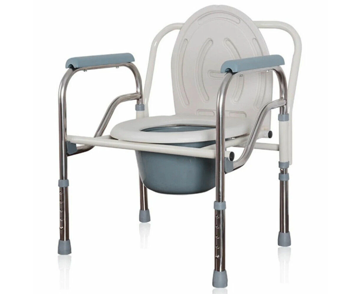 Shower Toilet Chair Foldable Bedside Adjustable Commode Bathroom Potty