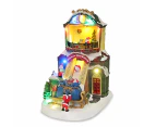 Animated Christmas Village Santa's Workshop Moving Conveyor w/ LED Lights Music