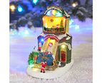 Animated Christmas Village Santa's Workshop Moving Conveyor w/ LED Lights Music