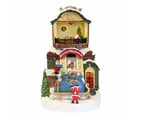 Animated Christmas Village Santa's Workshop Moving Conveyor w/ LED Lights Music