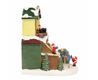 Animated Christmas Village Santa's Workshop Moving Conveyor w/ LED Lights Music