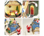 Animated Christmas Village Santa's Workshop Moving Conveyor w/ LED Lights Music