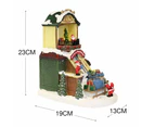 Animated Christmas Village Santa's Workshop Moving Conveyor w/ LED Lights Music