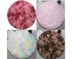 Soft Round Fluffy Girls Boys Bedroom Rugs, Fluffy Tie Dye Round Area Rugs for Nursery Kids Room Cute Bedside Home Decor Rugs-Carmine red