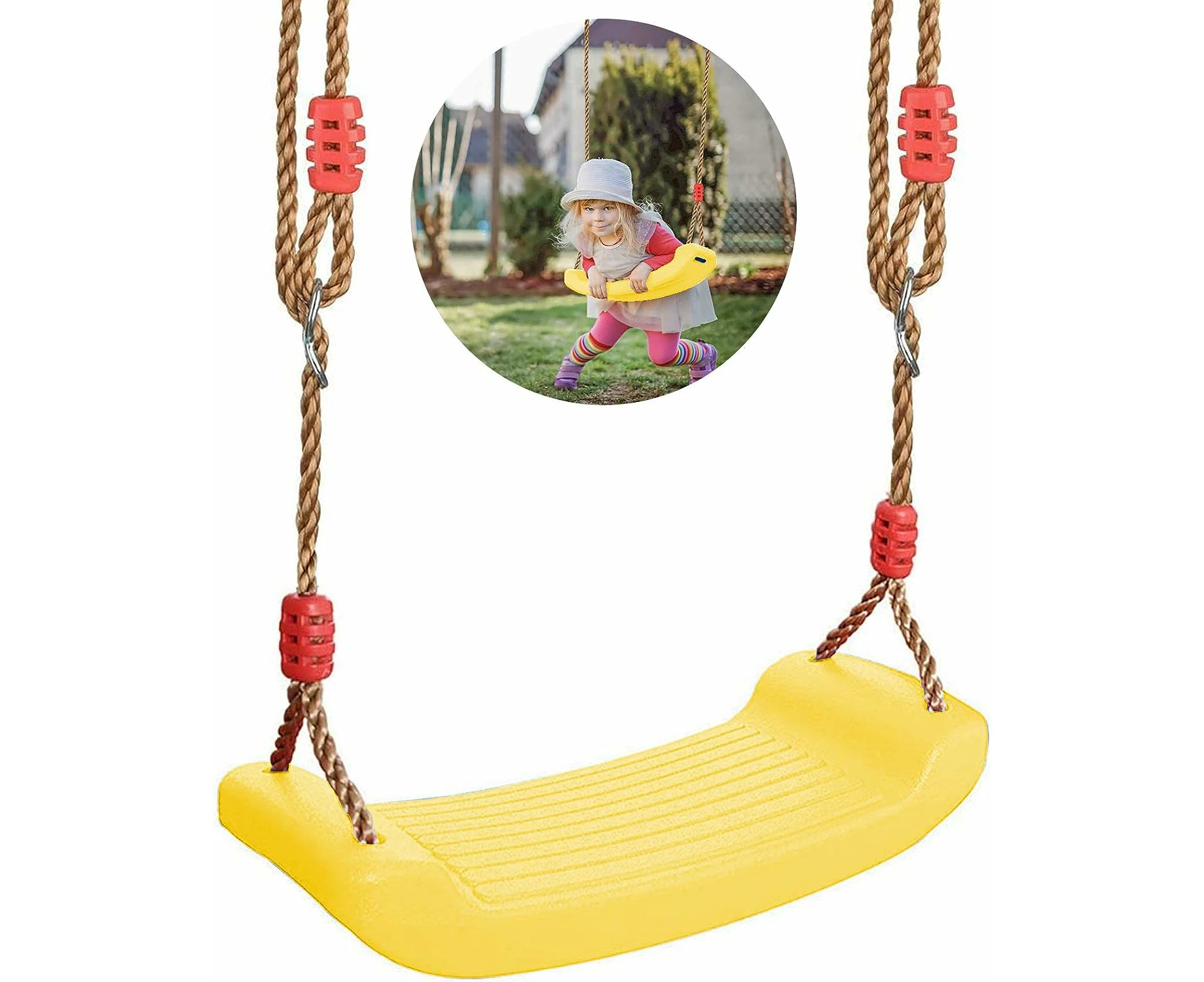 Swing Seat, Plastic Swing, Garden Swing, Indoor And Outdoor Children'S Swing, Playground Swing, Swing Seat,Yellow