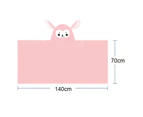 Girls' High-Grade Children'S Hooded Towel, Soft Cotton, Is Very Suitable For Use In Bathrooms,Pink,70*140Cm