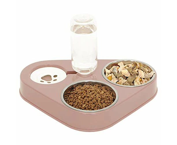 3 in 1 Double Cat Bowls,Stainless Steel Cat Food Bowl with Stand,Cat Feeding Bowl,Detachable Pet Food Bowl