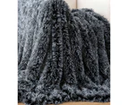 Gioia Casa Tie Dye Shaggy Microfibre Throw Blanket - Charcoal