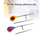 Winter Portable Lightweight Ice Fishing Rods Outdoor Fish Tool with Bracket - Yellow