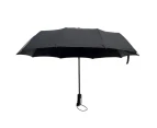 Automatic Umbrella Auto Open Close Compact Folding Anti Rain Windproof 10Ribs Au - Brown