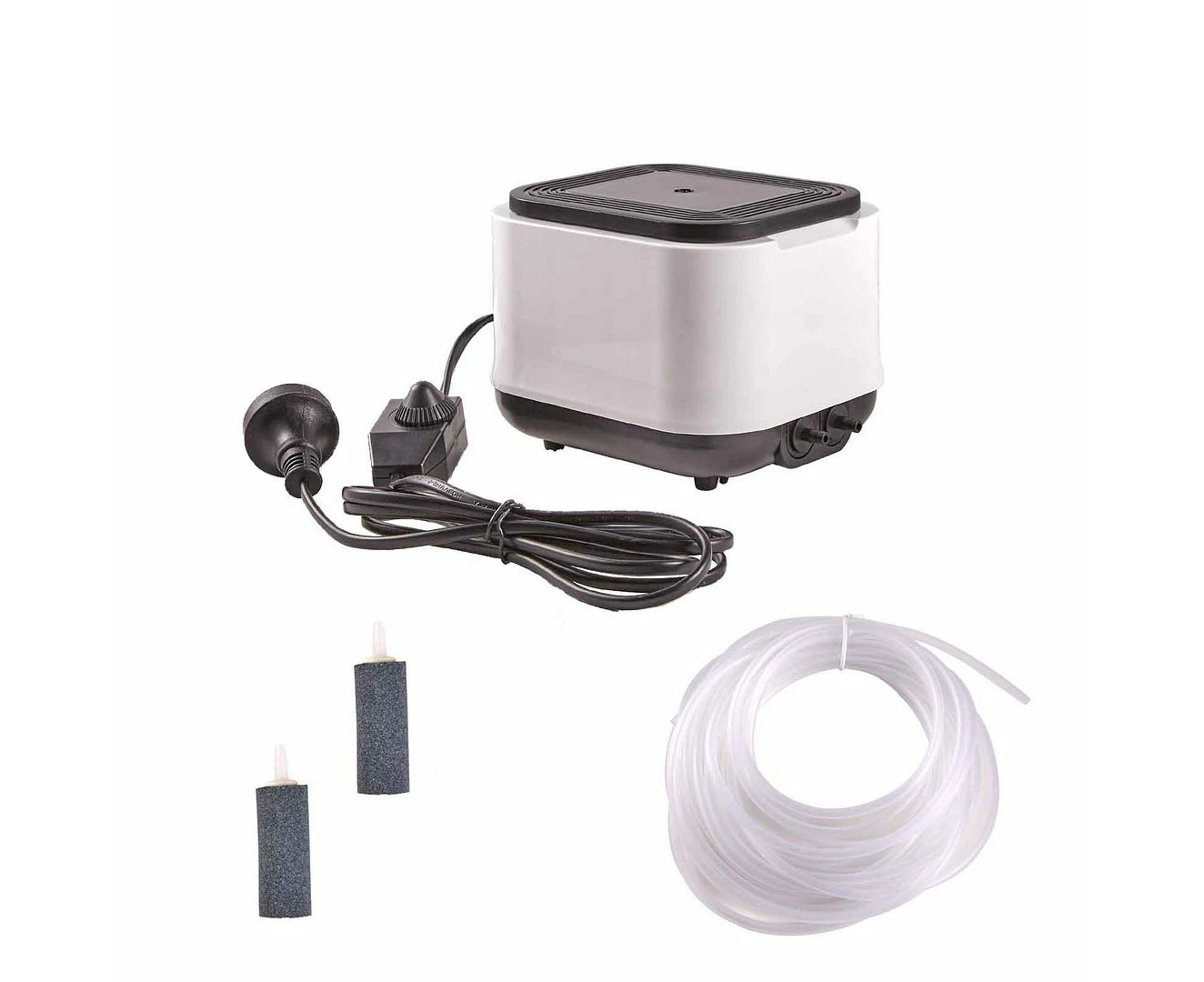 Super Silent Aquarium Air Pumps 12L/Min Fish Tank Water Pond Including 10M Air Tube 4 Air Stones