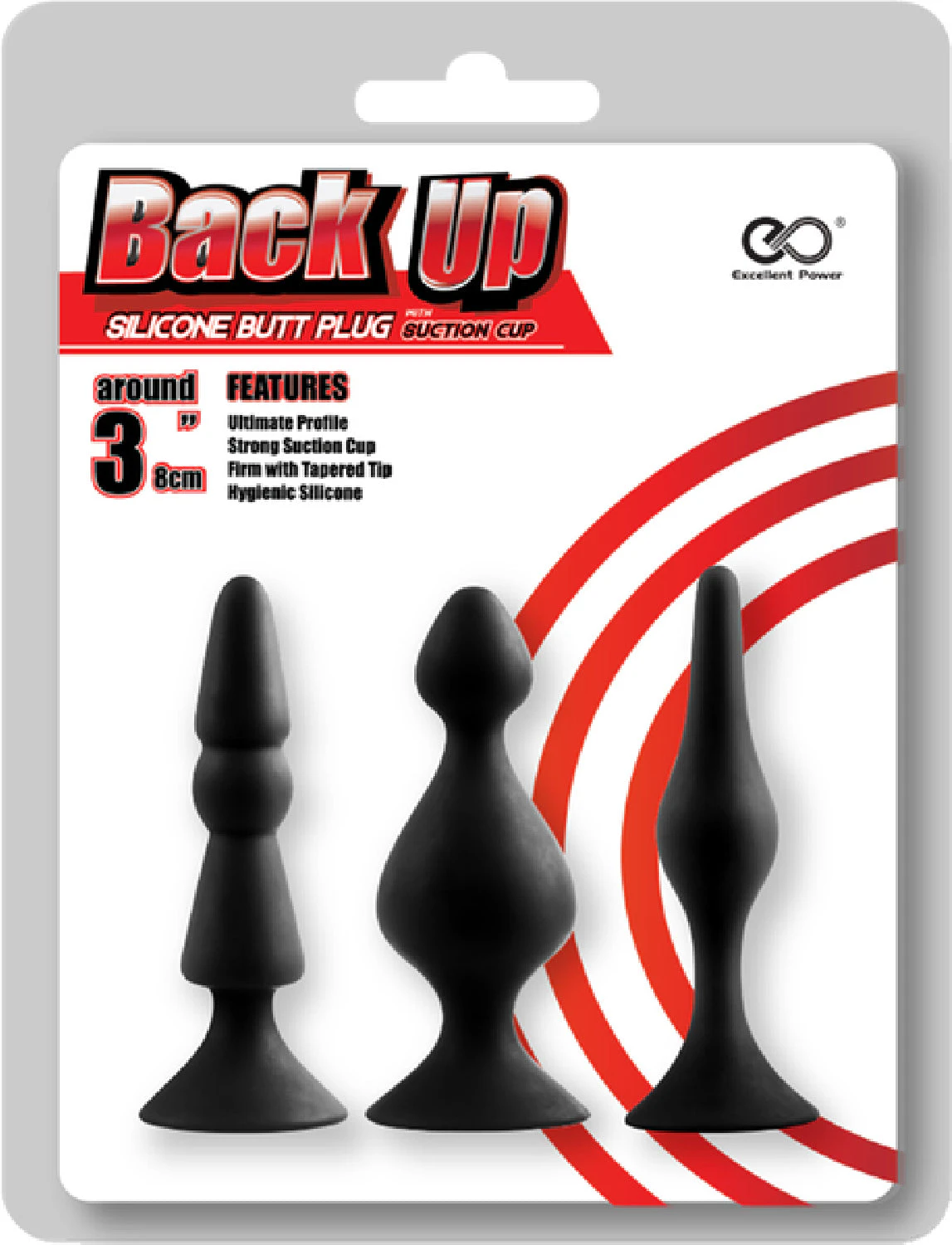 Back Up Silicone Butt Plug Set (Black)