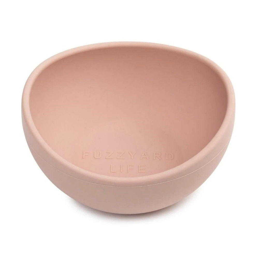 FuzzYard Life Silicone Dog Bowl   - Soft Blush - Small