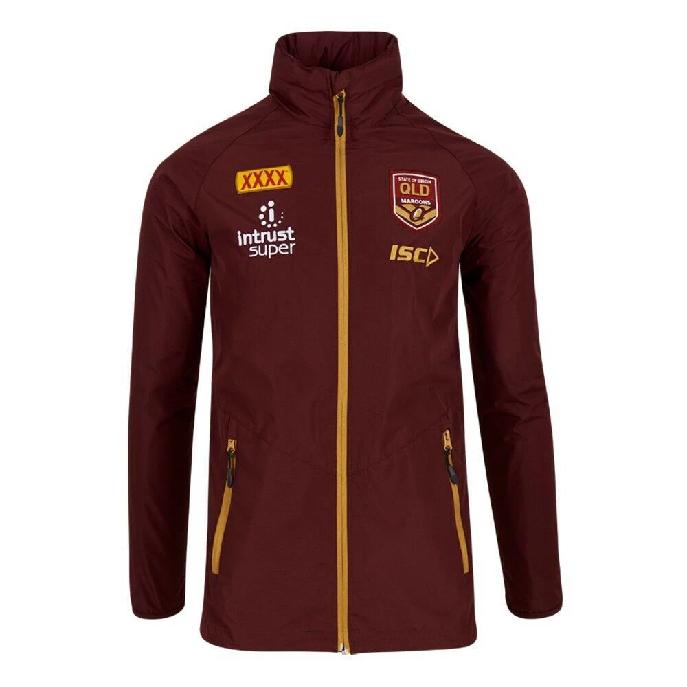 Queensland QLD Maroons Origin ISC Players Wet Weather Jacket Sizes S-2XL! T8