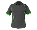 Big BEE Work Polo Shirt Mens Workwear Short Sleeve Pocket Sport Cool Black Blue Pink Hi Vis - Charcoal Lime