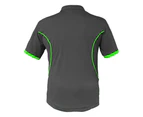 Big BEE Work Polo Shirt Mens Workwear Short Sleeve Pocket Sport Cool Black Blue Pink Hi Vis - Charcoal Lime