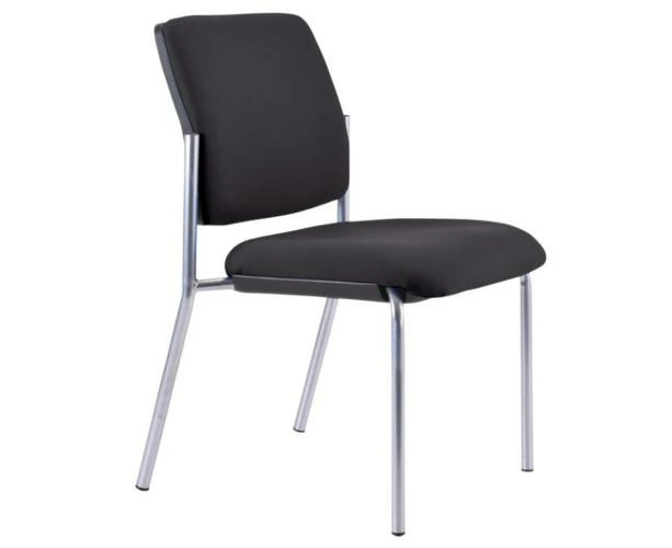 BURO Lindis Chair, No Arms, Black, REFL/SLVR [526-RS-63]