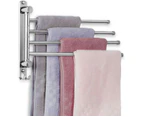 180 ° rotation Towel holder Stainless steel bath towel holder with 4-armed swivel arm towel rail Wall-mounted bathroom towel