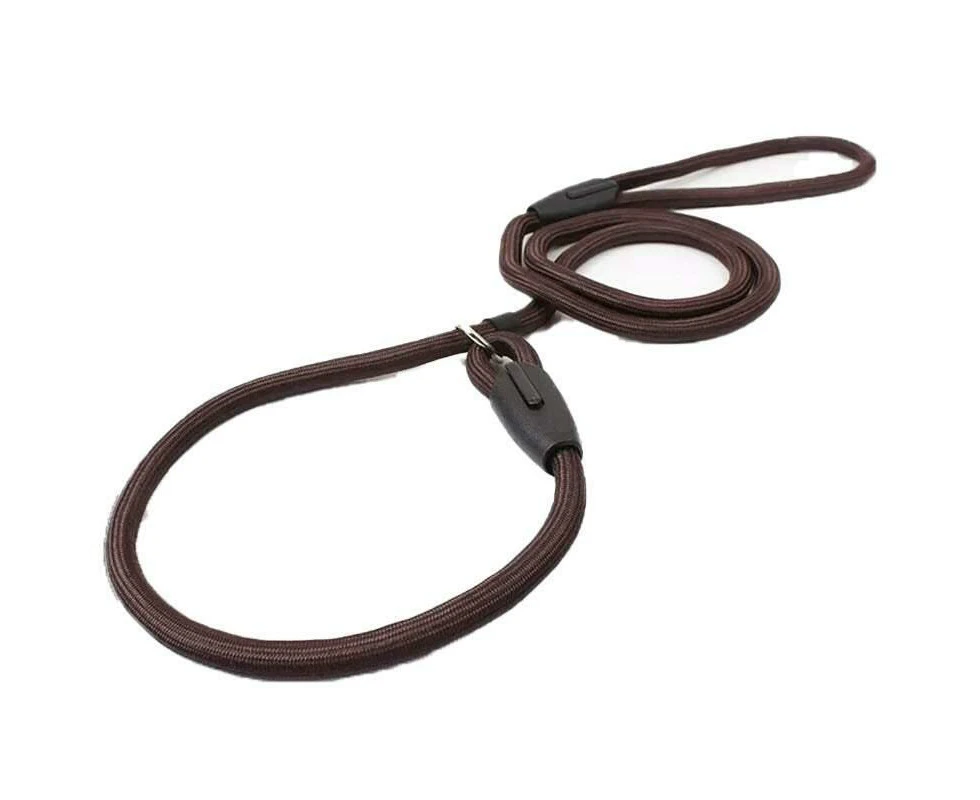 6*140mm Dog Training Correction Leash Lead Cesar Puppy Pets Millan Slip Nylon Rope - Brown