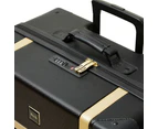 Rock Vintage 3 Piece Hardsided Luggage Set - Black/Gold