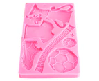 Football Trophy Silicone Fondant Molds Clothes Shoes Cake Chocolate Mould Diy Baking Mold Pink