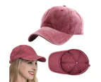 Washed Cotton Golf Dad Hat Adjustable Vintage Low Profile Baseball Cap Men Women-Wine Red