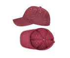 Washed Cotton Golf Dad Hat Adjustable Vintage Low Profile Baseball Cap Men Women-Wine Red