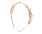 puluofuh Greek Goddess Headband Gold Leaf Branch Hair Hoop Crown Bridal Wedding Headpiece Greek Goddess Accessories-Golden