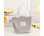 Bear Print Women Large Capacity Canvas Satchel Student Tote Handbags Lunch Bag - Khaki