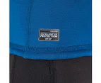 DECATHLON OLAIAN Kid's Surfing T-shirt Thermal Fleece UV-Resistant Short Sleeve - Blue